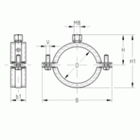 Objímka dvoušroubová  32-37mm M 8  1"